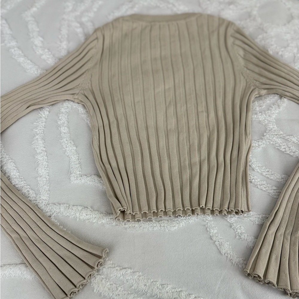 House of Harlow 1960 Ribbed Tan Sweater - Picture 7 of 10